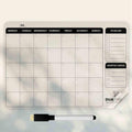 DuaPixels Reusable Monthly Planner Sticker for Wall — 24x16" Dry Erase Whiteboard Sticker with Free Marker