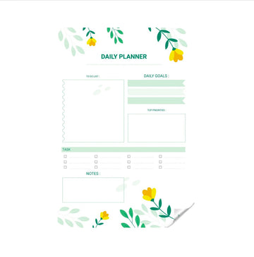 Reusable Daily Planner Green Floral Transparent Sticker Planner | With Dry Erase Marker