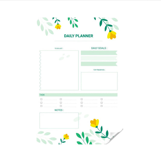 Reusable Daily Planner Green Floral Transparent Sticker Planner | With Dry Erase Marker