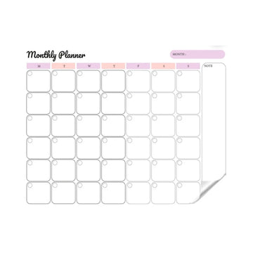 Monthly Planer Landscape with Notes  Transparent Sticker Planner | With Dry Erase Marker