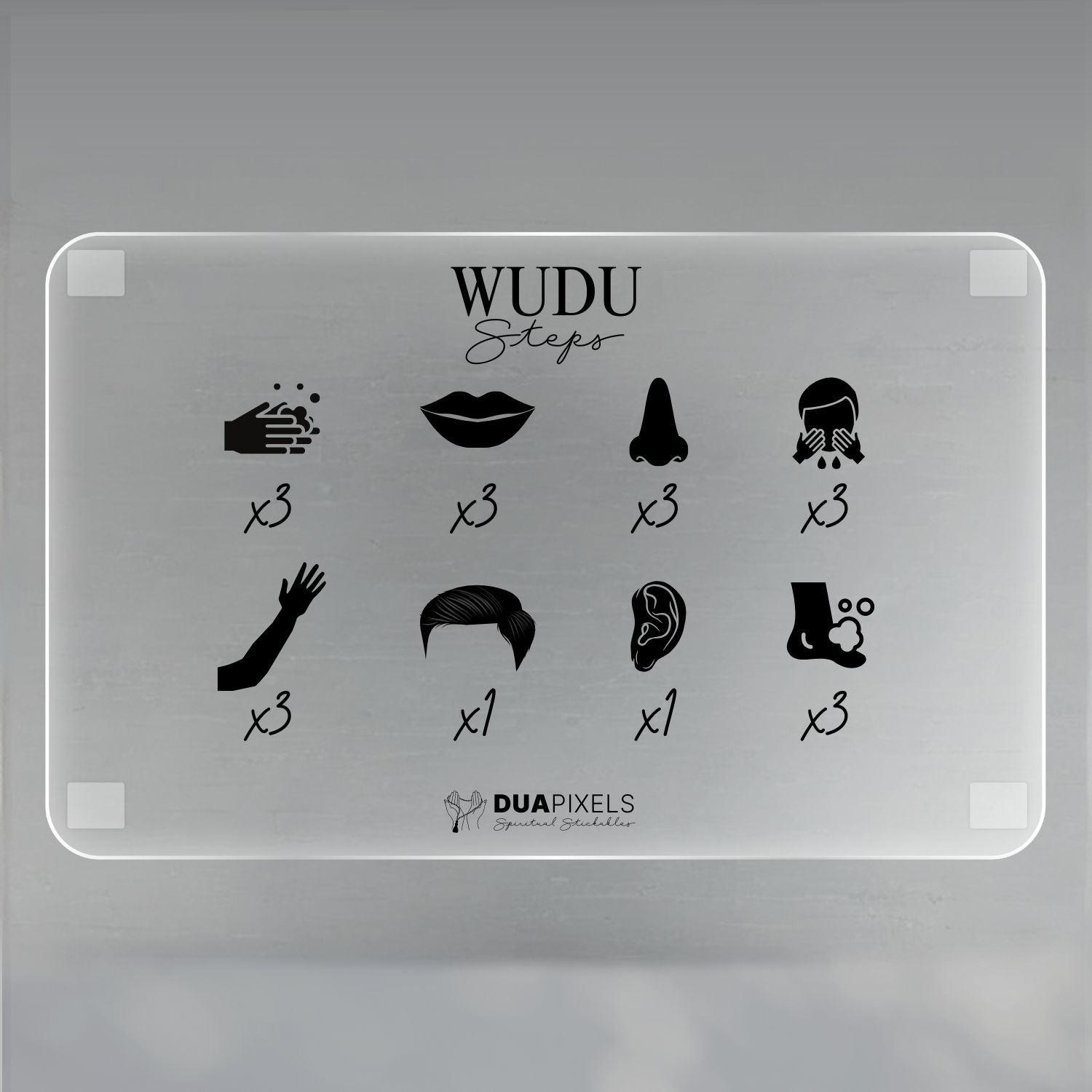 Wudu Steps Acrylic Frame | Buy Islamic Wall Decor